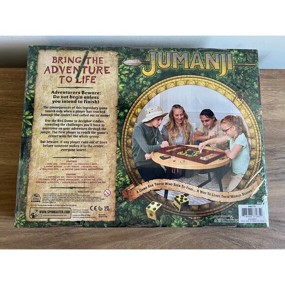 Jumanji Board Game Wooden Box Classic Retro Real Wood Case NEW - Picture 3 of 3